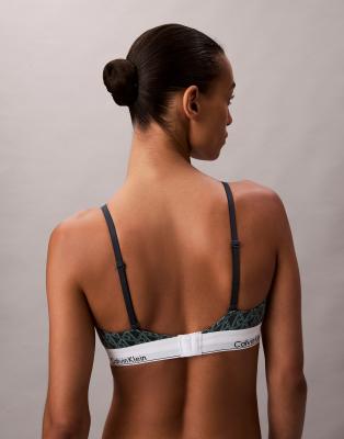 Calvin Klein Icon Cotton Modal Lightly Lined Triangle Bra In Blue