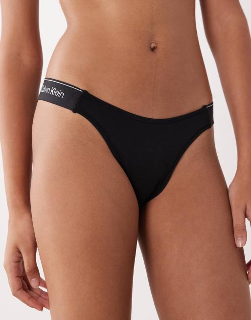 Calvin Klein – Icon Cotton Modal – Slip in Schwarz mit schmalen Seiten und Bikini-Schnitt, 2 von 4