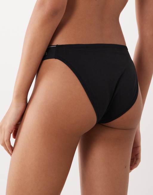 Calvin Klein – Icon Cotton Modal – Slip in Schwarz mit schmalen Seiten und Bikini-Schnitt, 3 von 4