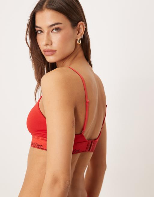 Calvin klein - Icon Cotton Modal - Soutien-gorge triangle légèrement doublé - Rouge satiné, 2 de 4