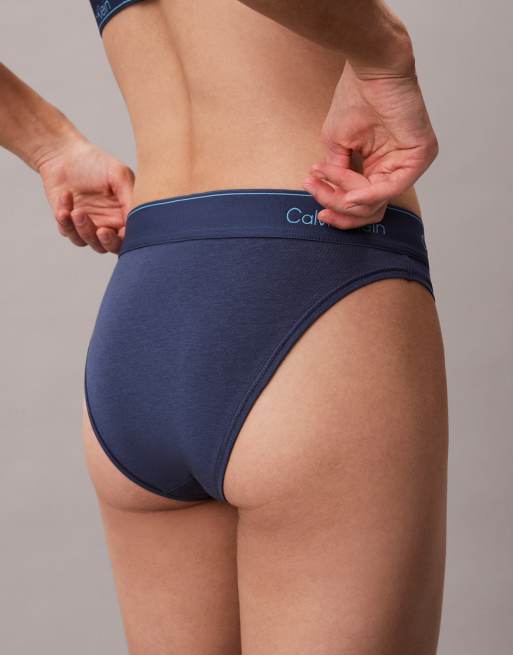 Calvin Klein Icon Cotton Modal tanga thong in dark blue