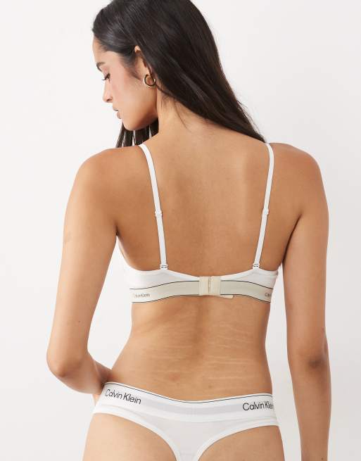 Calvin Klein Icon Cotton Modal thong in white, 4 of 4