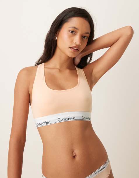 Calvin Klein – Icon Cotton Modal – Ungefüttertes Bustier in Pfirsich - view 1