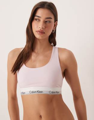 Calvin Klein Icon Cotton Modal unlined bralette in light pink