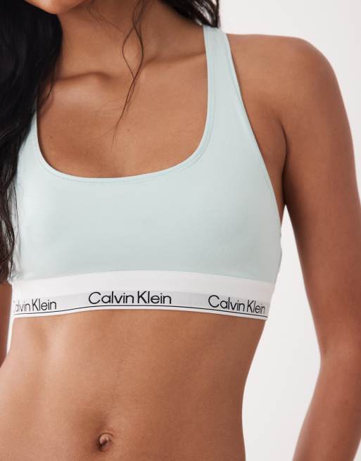 Calvin Klein Icon Cotton Modal unlined bralette in mint, 4 of 4