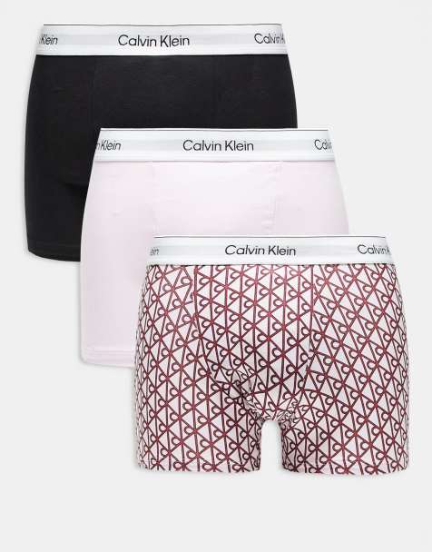 Calvin Klein - Icon Cotton - Pakke med 3 par afslappede boksershorts med stretch i sort/lyserød/print - view 1