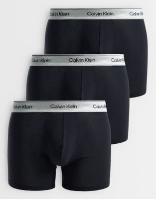 Calvin Klein Icon Cotton Stretch 3 Pack Boxer Briefs In Black | ModeSens