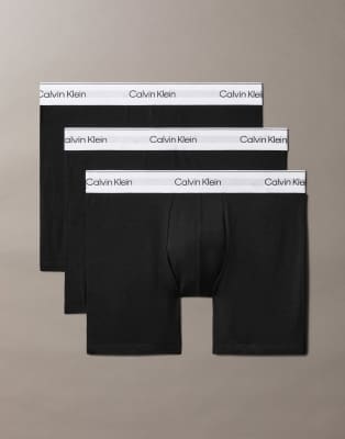 Calvin Klein Icon Cotton Stretch 3 pack boxer briefs in black - view 1