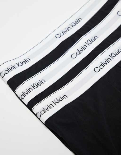 Calvin Klein Icon Cotton Stretch 3 pack boxer briefs in black, 3 of 4
