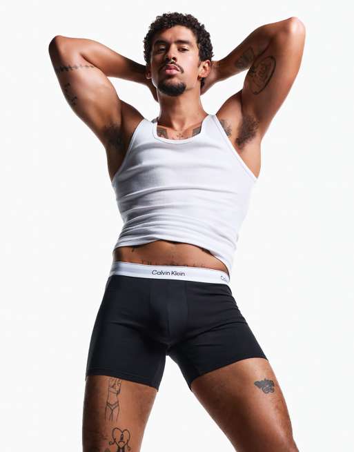Calvin Klein Icon Cotton Stretch 3 pack boxer briefs in black, 4 of 4