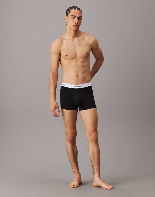 Calvin Klein Icon Cotton Stretch 3 pack boxer briefs in black, 2 of 3