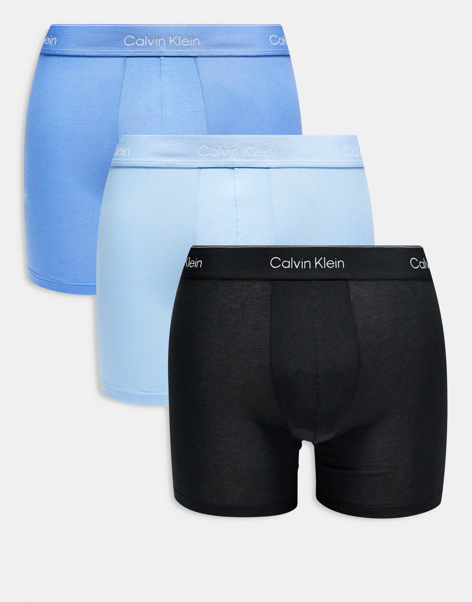 Хлопковые эластичные трусы-боксеры Calvin Klein Icon из 3-х комплектов в синих тонах