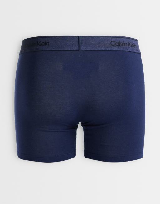 Calvin Klein Icon Cotton Stretch  3 pack boxer briefs in navy/lime/grey, 3 of 3
