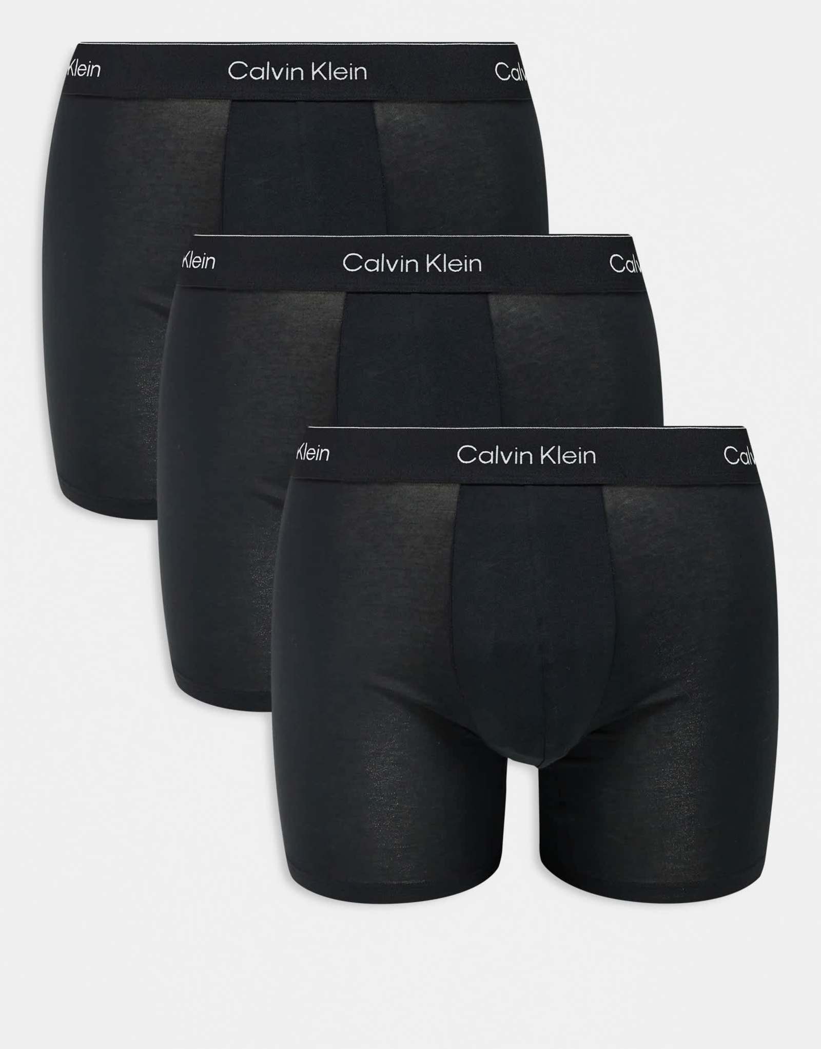 Хлопковые эластичные трусы-боксеры Calvin Klein Icon из 3-х упаковок тройного черного цвета
