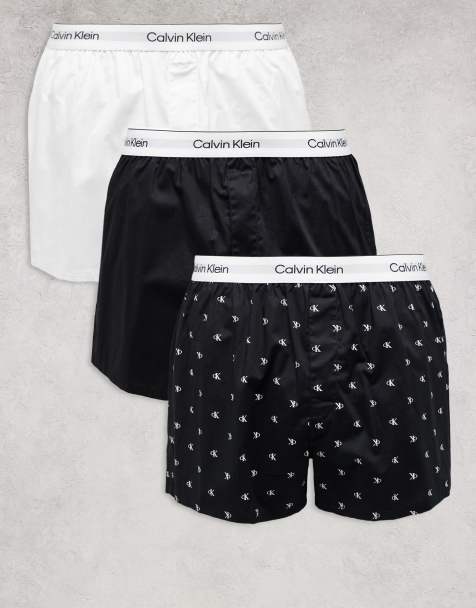 Calvin Klein Icon Cotton Stretch 3-pack boxers in black/print/white - view 1