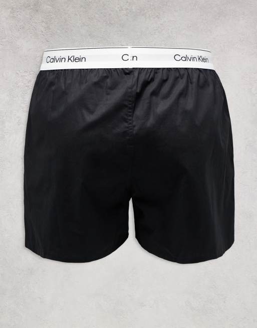 Calvin Klein Icon Cotton Stretch 3-pack boxers in black/print/white, 2 of 3
