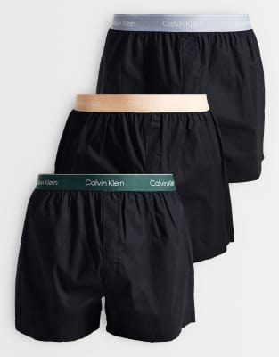 Calvin Klein Icon Cotton Stretch 3-pack Boxers In Black