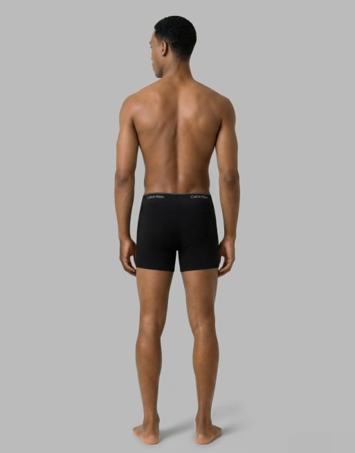 Calvin Klein Icon Cotton Stretch 3 pack briefs in black with colour logo waistbands, 3 of 3