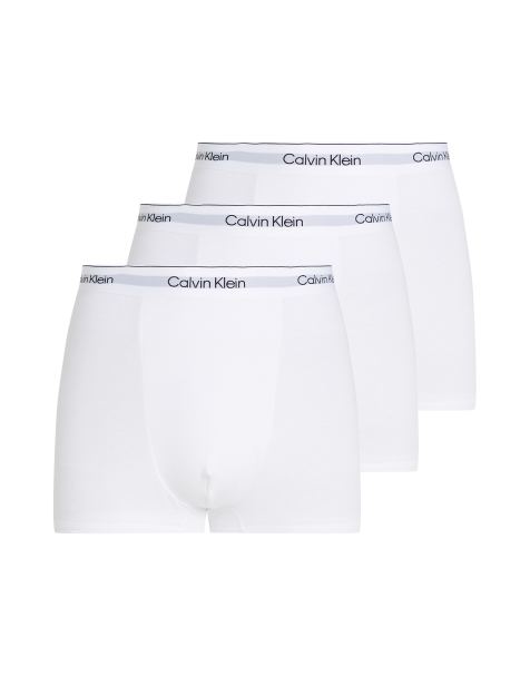 Calvin Klein Icon Cotton Stretch 3 pack darted trunk in white - view 1