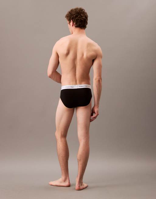 Calvin Klein Icon Cotton Stretch 3 pack hip briefs in black