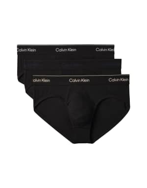 Calvin Klein Icon Cotton Stretch 3 pack hip briefs in black