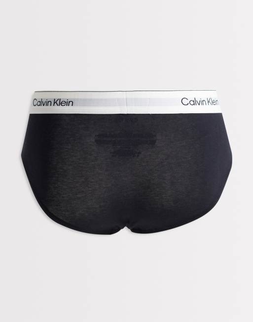 Calvin Klein Icon Cotton Stretch 3 pack hip briefs in pink/black/print, 3 of 3