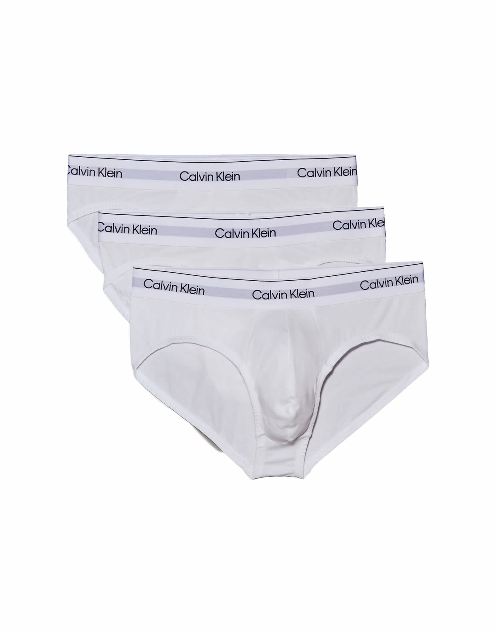 Хлопковые эластичные трусы Calvin Klein Icon из 3-х упаковок в трехцветном белом цвете