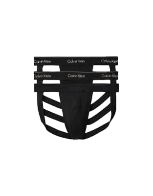 Calvin Klein Icon Cotton Stretch 3 pack jockstraps in black