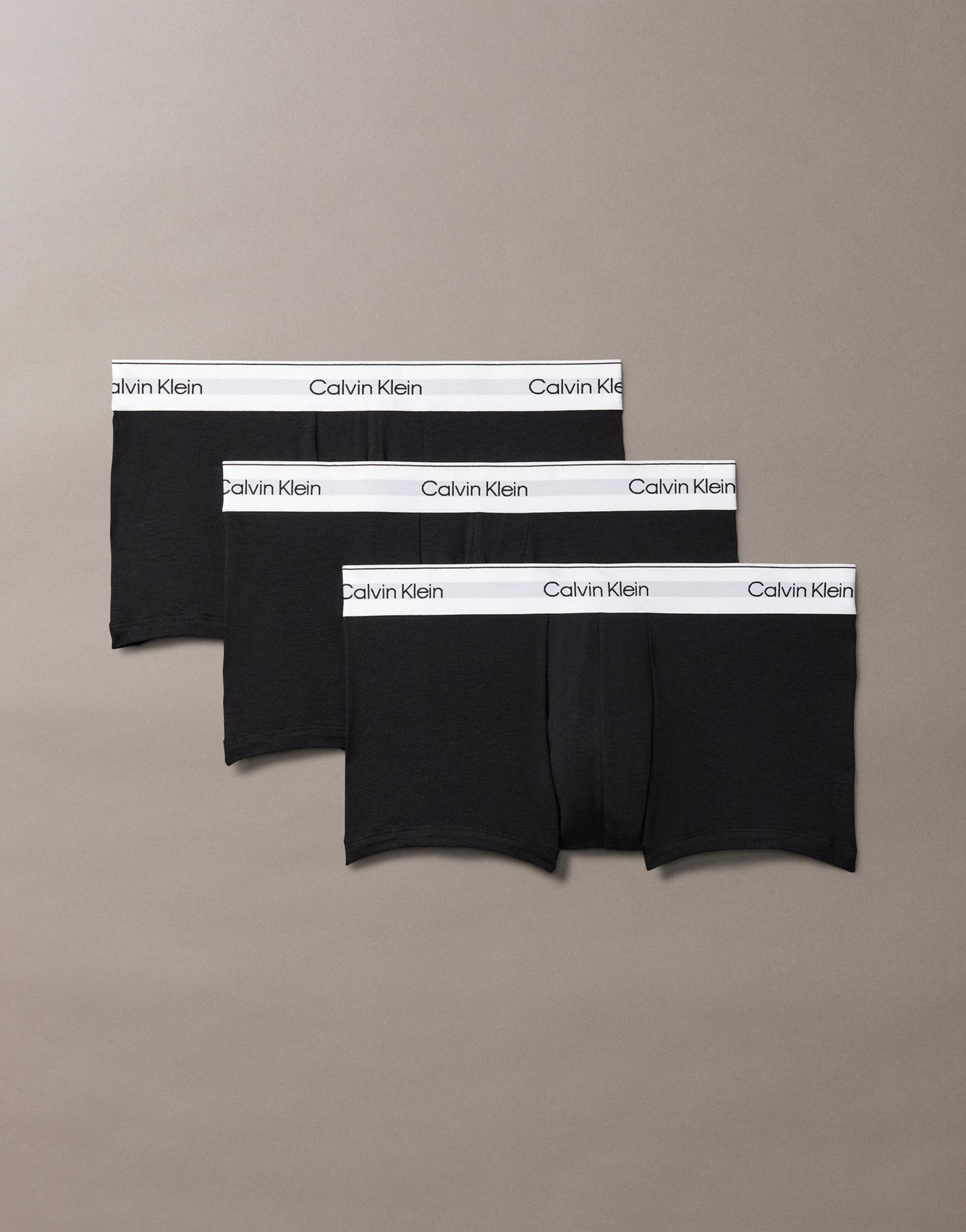 Хлопковые стрейчевые трусы Calvin Klein Icon из 3-х упаковок с низкой посадкой черного цвета