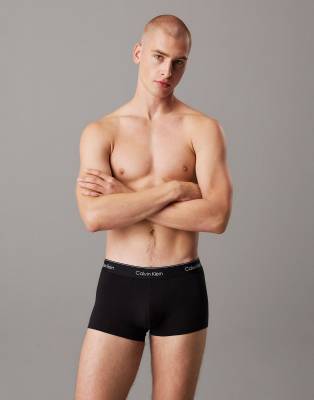 Calvin Klein Icon Cotton Stretch 3 Pack Low Rise Briefs In Blue