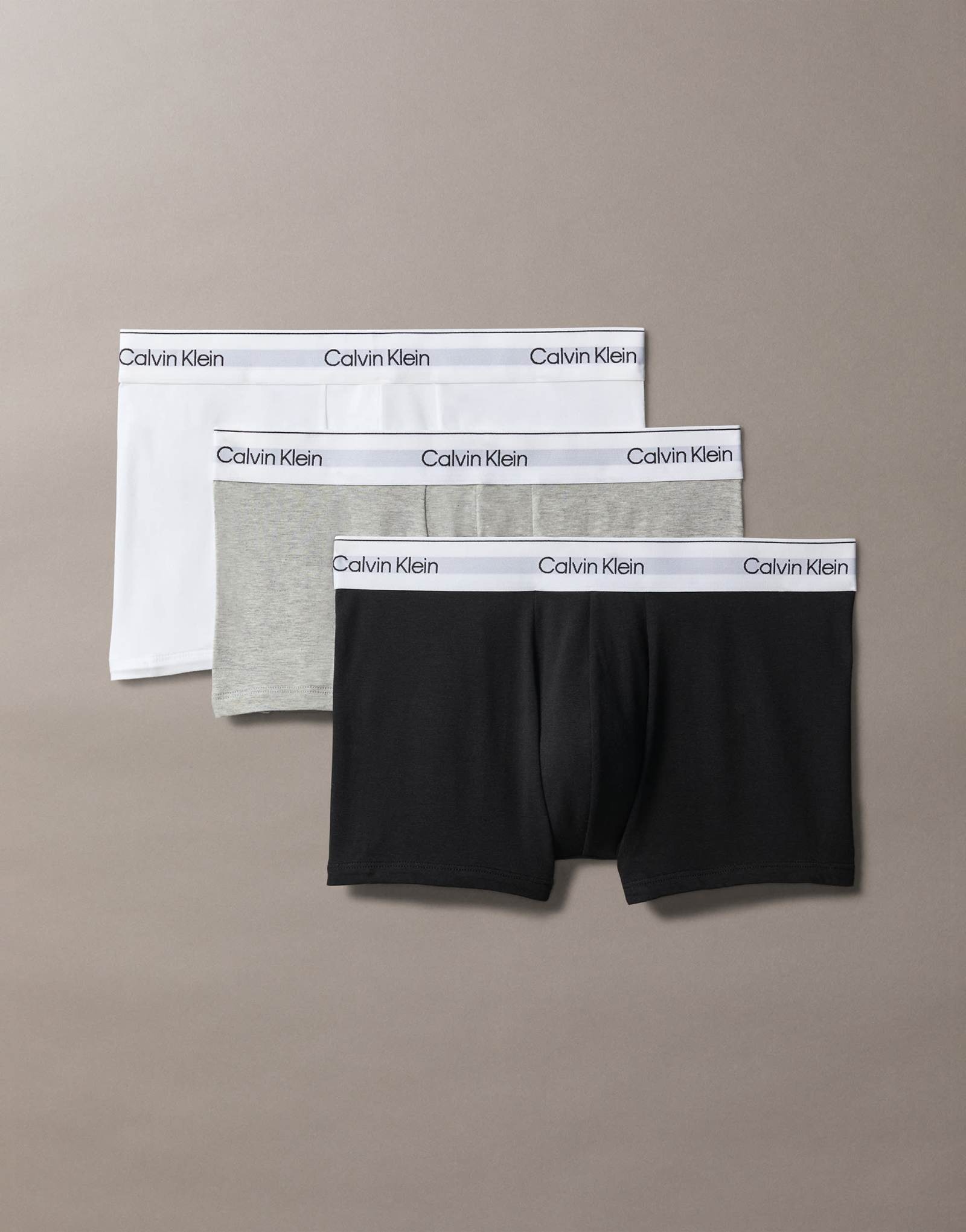 Трусы Calvin Klein Icon Cotton Stretch с низкой посадкой из 3-х упаковок белого, серого и черного цветов