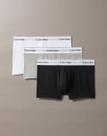 [Calvin Klein] Calvin Klein Icon Cotton Stretch 3 pack low rise trunks in white grey black-Multi 52 MULTI