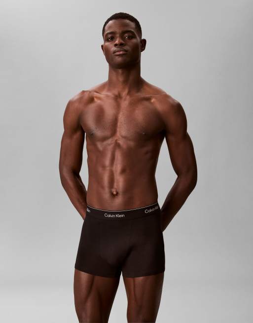 Calvin Klein Icon Cotton Stretch 3 pack relaxed boxer briefs in black, 2 of 3