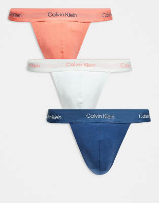 Calvin Klein Icon Cotton Stretch 3-pack Thongs In Multi