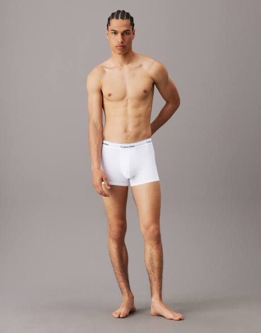 Calvin Klein Icon Cotton Stretch 3 pack trunks in white