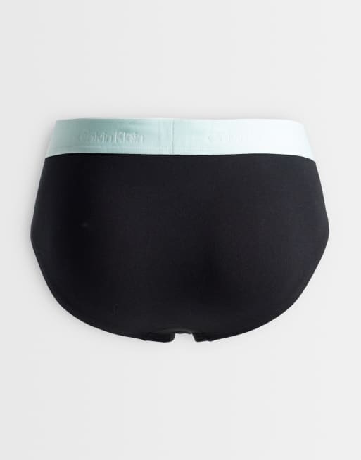 Calvin Klein – Icon Cotton Stretch – 3er-Pack Hüftslips in Schwarz mit Bund in verschiedenen Farben, 2 von 3