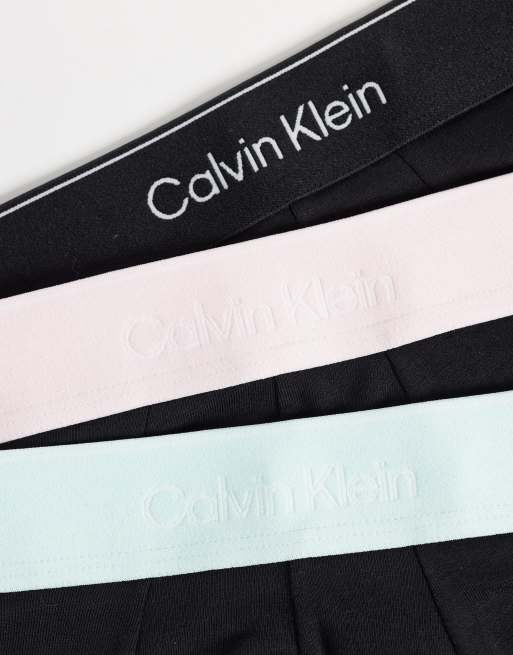 Calvin Klein – Icon Cotton Stretch – 3er-Pack Hüftslips in Schwarz mit Bund in verschiedenen Farben, 3 von 3