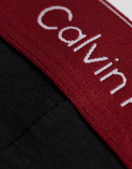 Calvin Klein – Icon Cotton Stretch – 3er-Pack Jockstraps in Schwarz mit Bund in Rosa/Blau/Rot, 3 von 3