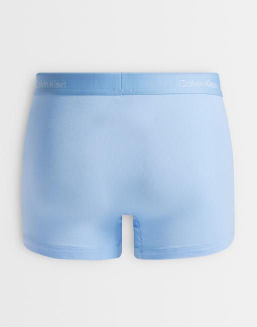 Calvin Klein – Icon Cotton Stretch – 3er-Pack Unterhosen in Blau/Schwarz/Himmelblau mit Abnähern, 3 von 3