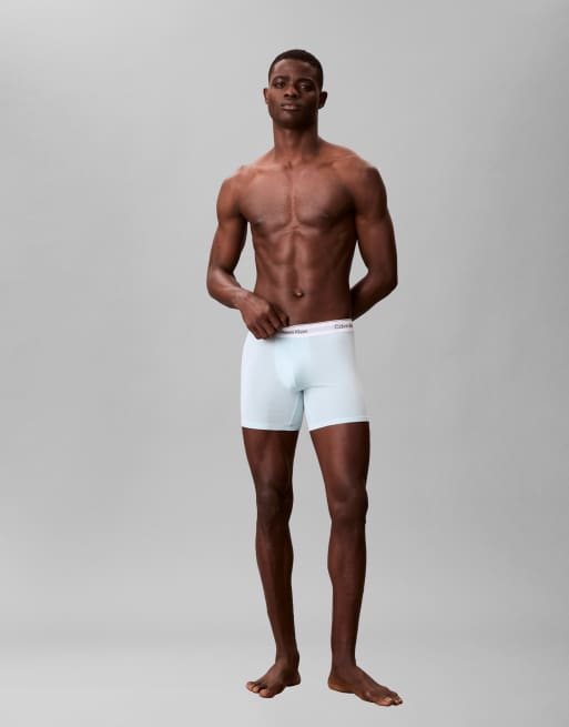 Calvin Klein Icon Cotton Stretch  5 pack boxer briefs in black/blue/grey, 3 of 3