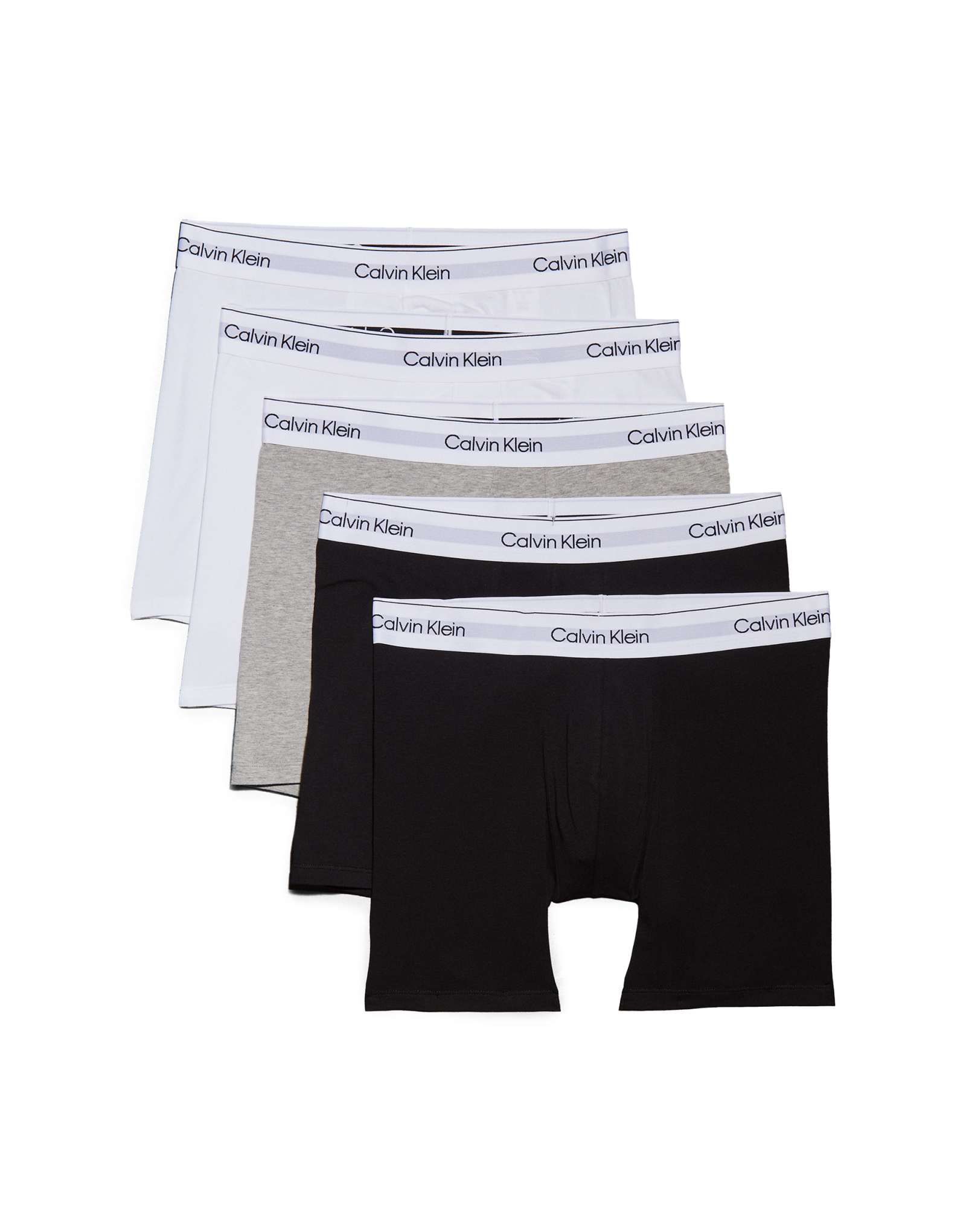 Боксерские трусы Calvin Klein Icon из хлопка-стрейча, 5 упаковок, черного/белого/серого цвета