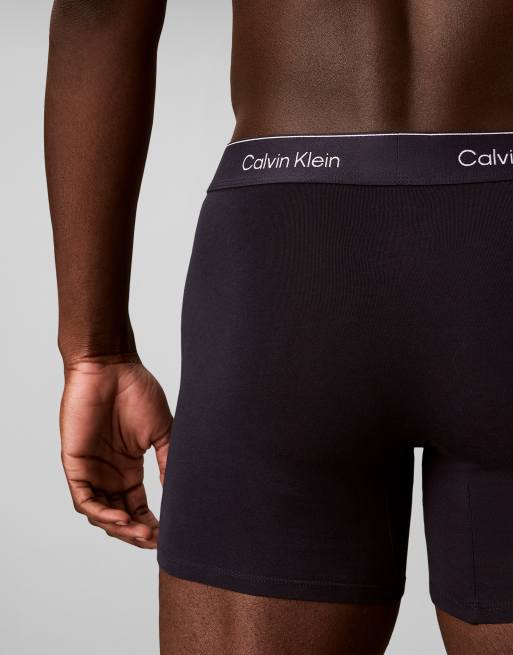 Calvin Klein Icon Cotton Stretch 5 pack boxer briefs in khaki/navy/purple/grey/black, 2 of 3