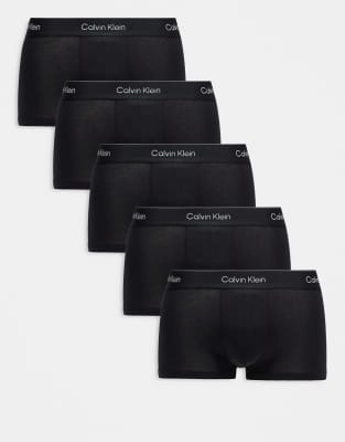 Calvin Klein Icon Cotton Stretch 5 Pack Low Rise Briefs In Black