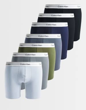 Calvin Klein Icon Cotton Stretch 7 pack boxer brief in blue/grey/brown/black