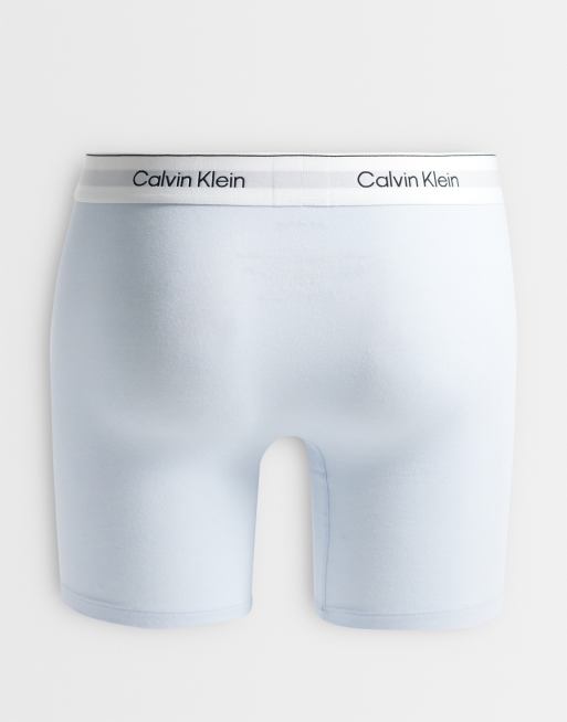 Calvin Klein Icon Cotton Stretch 7 pack of boxer briefs in blue/grey/brown/black, 2 of 3