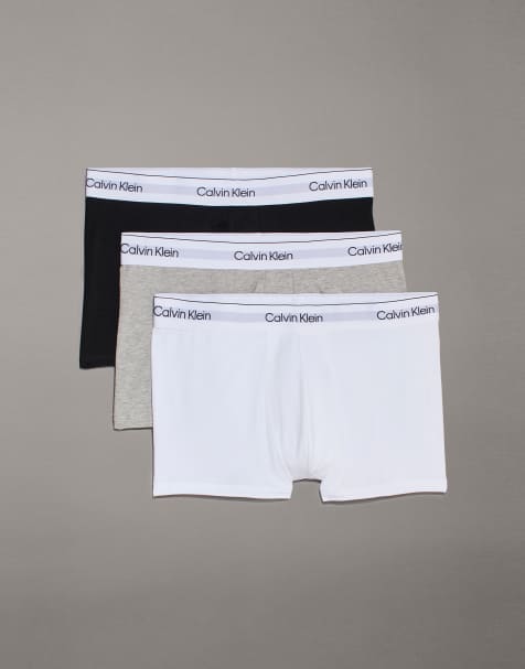 Calvin Klein - Icon Cotton Stretch - Confezione da 3 boxer aderenti color nero, bianco e grigio - view 1