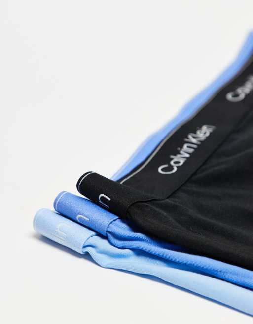 Calvin Klein - Icon - Cotton Stretch - Confezione da 3 boxer classici nei toni del blu, 3 di 3