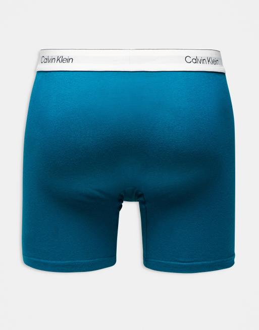 Calvin Klein - Icon Cotton Stretch - Confezione da 3 boxer grigio/verde-azzurro/con stampa, 3 di 3