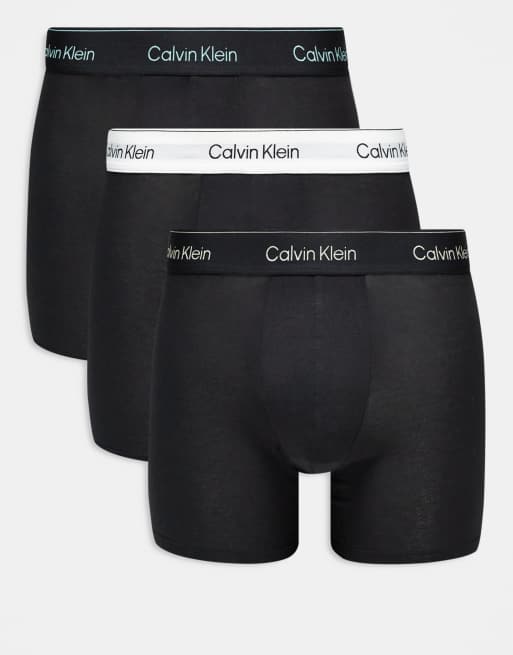 Calvin Klein - Icon Cotton Stretch - Confezione da 3 boxer neri con fascia in vita nera