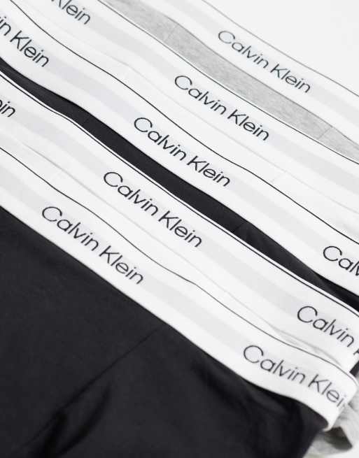 Calvin Klein Icon Cotton Stretch confezione da 5 boxer vestibilità comoda nero/bianco/grigio, 3 di 3